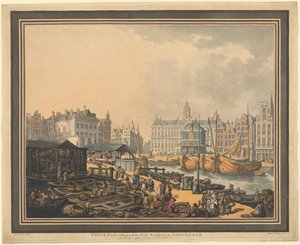 Feyge Dam, med en del av fiskemarkedet i Amsterdam av Thomas Rowlandson