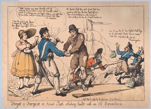 Forget & Forgive, or Honest Jack Shaking Hands with and Old Acquaintance, Se..., 3. september 1799 av Thomas Rowlandson