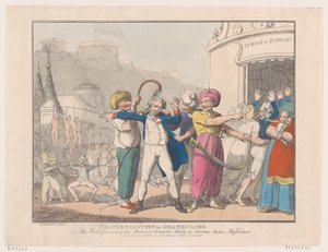 Fraternization in Grand Cairo, eller The Mad General & his Bonny Party Likely to ..., 9. oktober 1798. av Thomas Rowlandson