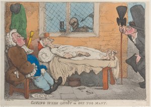 Giving Up the Ghost or One Too Many, 1813., 1813. av Thomas Rowlandson