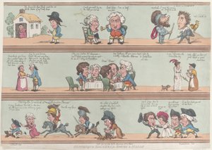 Groteske grenser for rom og saler, [20. november 1800], opptrykk., [20. november 1800], opptrykk. av Thomas Rowlandson