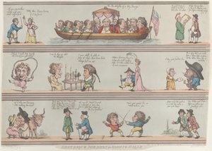 Groteske grenser for rom og saler, [29. oktober 1800], opptrykk., [29. oktober 1800], opptrykk. av Thomas Rowlandson