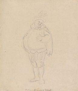 Henderson i rollen som Falstaff av Thomas Rowlandson