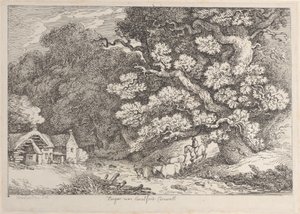 Hengar nær Camelford, Cornwall, fra Views in Cornwall, ca. 1812., ca. 1812. av Thomas Rowlandson