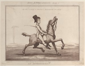 Hesteprestasjoner, skisse 1: An Astronomer !!, 1. august 1799., 1. august 1799. av Thomas Rowlandson