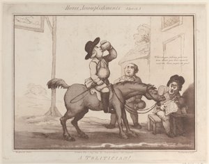 Hesteprestasjoner, skisse 5: En politiker !!, 1. august 1799., 1. august 1799. av Thomas Rowlandson