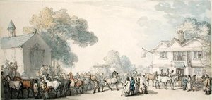 Horse Fair, Southampton (penn og blekk og akvarell på papir) av Thomas Rowlandson