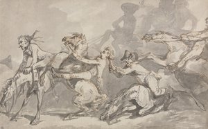 Ryttere i sammenstøt av Thomas Rowlandson