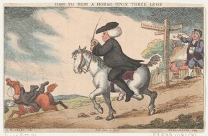 Hvordan ri en hest på tre bein, 11. juni 1808., 11. juni 1808. av Thomas Rowlandson