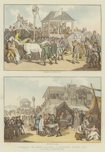 Humor om hesteveddeløp for hundre år siden (chromolitho) av Thomas Rowlandson