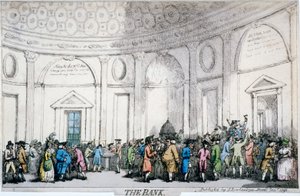 Innvendig visning av Bank of England, City of London, 1792. av Thomas Rowlandson