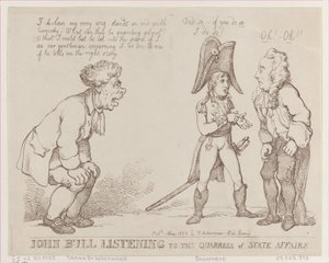 John Bull Listening to the Quarrels of State Affairs, 1. mai 1803., 1. mai 1803. av Thomas Rowlandson