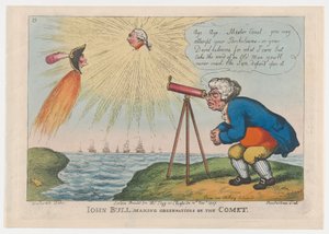 John Bull gjør observasjoner på kometen, 10. november 1807., 10. november 1807. av Thomas Rowlandson