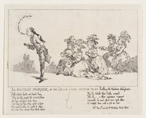 La politesse Françoise, eller The English Ladies Petition to His Excellence the Mushro..., 4. mai 1789. av Thomas Rowlandson