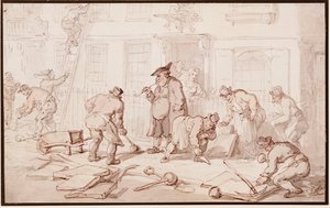 Arbeidere legger ned et fortau av Thomas Rowlandson