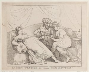 Kvinner som handler med sin egen bakdel av Thomas Rowlandson