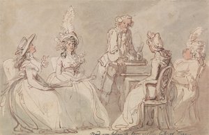 Damene ved tebordet av Thomas Rowlandson