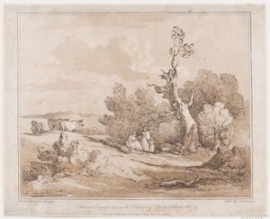 Landskap med figurer som samler tre under knudrete trær, 21. mai 1789., 21. mai 1789. av Thomas Rowlandson