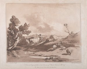 Landskap med en figur som gjeter storfe og en hyrde som hviler, 21. mai 1789., 21. mai 1789. av Thomas Rowlandson