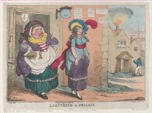 Lansering av en fregatt, [1. februar 1809], opptrykk., [1. februar 1809], opptrykk. av Thomas Rowlandson