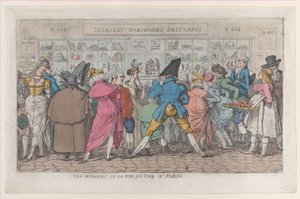 Musards of the Rue du Coq i Paris Dawdlers of the Rue Coq, ca. 1810., ca. 1810. av Thomas Rowlandson