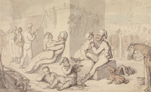Light-Horse Cavalry Barracks (akvarell og penn og blekk på papir) av Thomas Rowlandson