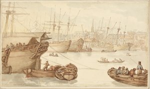 Limehouse Reach av Thomas Rowlandson