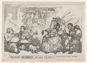Madam Blubber On Her Canvass, 22. april 1784., 22. april 1784. av Thomas Rowlandson