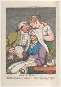 Medisinsk utsendelse eller dobbeldose dreper to fugler med én stein, november..., 20. november 1810. av Thomas Rowlandson