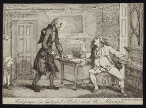 Melopoyn en bedrøvet poet og lederen av Thomas Rowlandson
