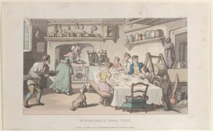Mr. Burchells første besøk, fra The Vicar of Wakefield, 1. mai 1817., 1. mai 1817. av Thomas Rowlandson