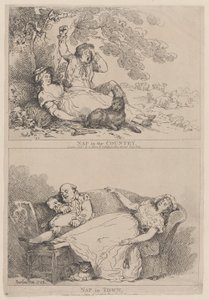 Blund på landet, lur i byen, 1785., 1785. av Thomas Rowlandson