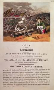 Napoleon og Døden sitter sammen på slagmarken i Leipzig (se også 266072) av Thomas Rowlandson