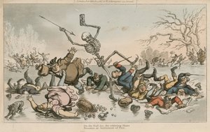 På skrøpelig is blir den surrende skøyten et skjebneinstrument av Thomas Rowlandson