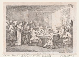 Parson Adams & Fanny undersøkte som skyldige før landet Justice, fra The Adventures..., 1792. av Thomas Rowlandson