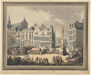 Place de Meir i Antwerpen av Thomas Rowlandson