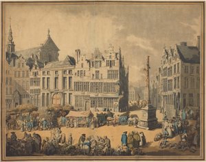 Place de Meir i Antwerpen av Thomas Rowlandson