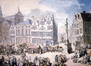 Place de Mer, Antwerpen av Thomas Rowlandson