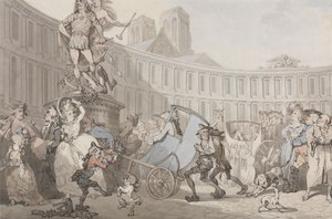 Place des Victoires, Paris av Thomas Rowlandson