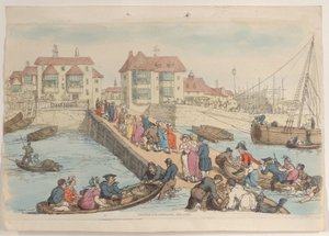 Plate 25: A Landing Place, fra World in Miniature, 1816., 1816. av Thomas Rowlandson