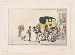 Postgutter og posthester på White Hart Inn, 15. desember 1787., 15. desember 1787. av Thomas Rowlandson