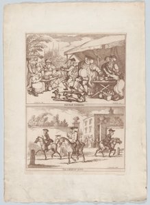 Pot Fair Cambridge, og The College Gate, 1780-90., 1780-90. av Thomas Rowlandson