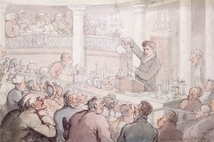 Professor F Accum foreleste ved Surrey Institute, London, 1809 av Thomas Rowlandson