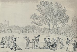 Promenade i den grønne parken, 1808, 1920 av Thomas Rowlandson