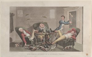 Quae Genus deltar på en sportslig finale, fra The History of Johnny Quae Genu..., 1. desember 1821. av Thomas Rowlandson