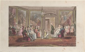 Quae Genus gir en storslått fest, fra The History of Johnny Quae Genus, The Li..., 1. februar 1822. av Thomas Rowlandson