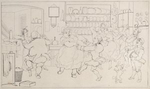 Quae Genus in the Sports of the Kitchen, from The History of Johnny Quoe Genus: the Littl..., 1822.    1154028   no       norwegian Successfully Translated  Original: Arrival of the Korean Embassy in Edo Translat: Arrival of the Korean Embassy in Edo 12944 av Thomas Rowlandson