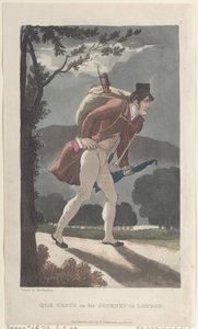Quae Genus on His Journey to London, fra The History of Johnny Quae Genus, The ..., 1. mars 1822. av Thomas Rowlandson