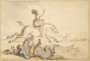 Rytter kastet på en jakt av Thomas Rowlandson