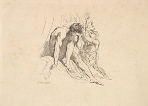 Elveguden med barn, 1784-88. av Thomas Rowlandson